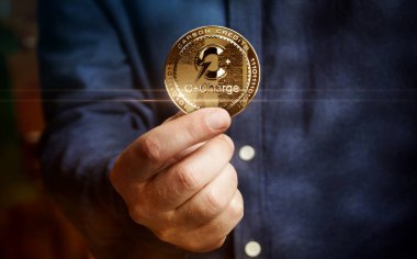 C şarj CCHG EV kripto EV yakıt Ccharge altın sikke elde soyut kavram