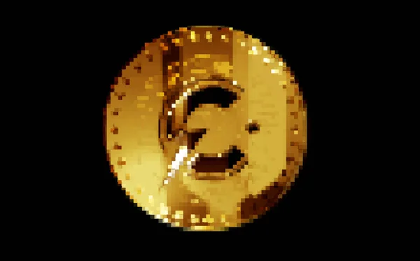 Cchg Crypto Ccharge Gold Coin Retro Pixel Mosaic 스타일 회전하는 — 스톡 사진