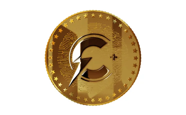 Nabíjet Cchg Crypto Fuel Ccharge Izolované Zlaté Mince Zeleném Pozadí — Stock fotografie