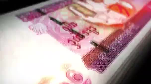 Μιανμάρ Χρήματα Βιρμανία Kyat Μετράνε Χρήματα Χαρτονομίσματα Mmk Γρήγορη Σημείωση — Αρχείο Βίντεο