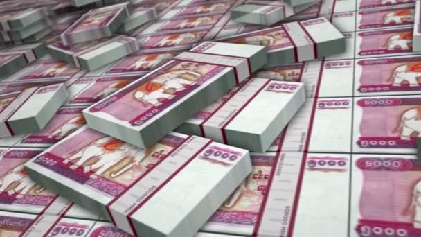 Myanmar Geld Birma Kyat Bankbiljettenbundellus Mmk Geld Stapelt Zich Begrip — Stockvideo