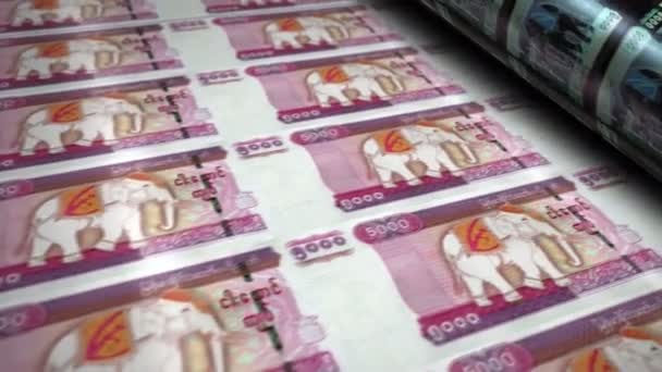 Myanmar Geld Birma Kyat Geld Bankbiljetten Afdrukken Roll Machine Loop — Stockvideo