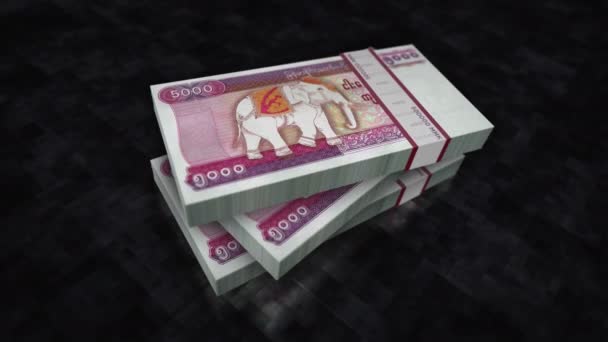 缅甸钱缅甸Kyat钱堆包 债务和金融的概念背景 5000个Mmk钞票堆栈3D动画 — 图库视频影像