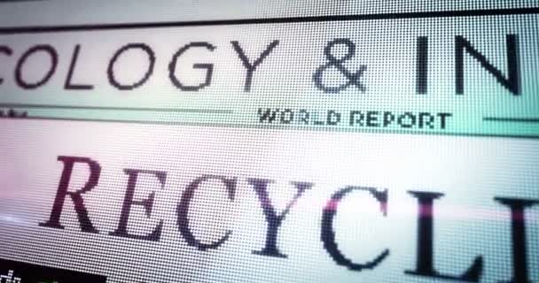Recyklace Ekologického Prostředí Udržitelné Ekonomiky Denního Čtení Novin Obrazovce Mobilního — Stock video
