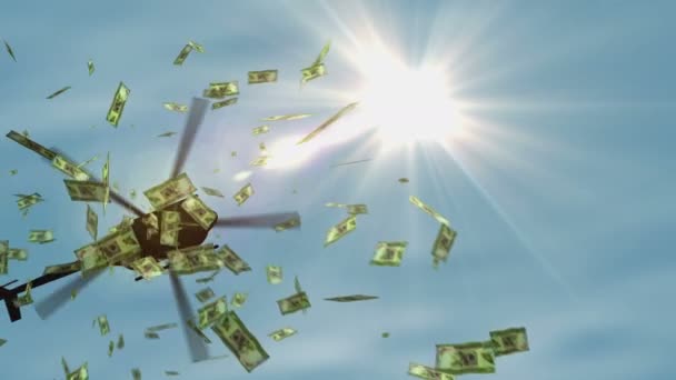 Sri Lanka Rupia Billetes Dinero Helicóptero Dinero Cayendo 1000 Lkr — Vídeo de stock