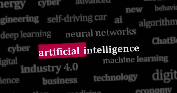 Inteligencia Artificial Máquina Aprendizaje Profundo Chat Bot Gpt Títulos Noticias — Vídeo de stock