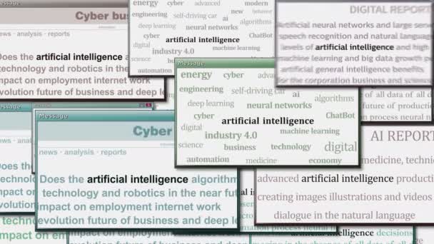 Inteligencia Artificial Máquina Aprendizaje Profundo Chat Bot Gpt Ventanas Pop — Vídeo de stock