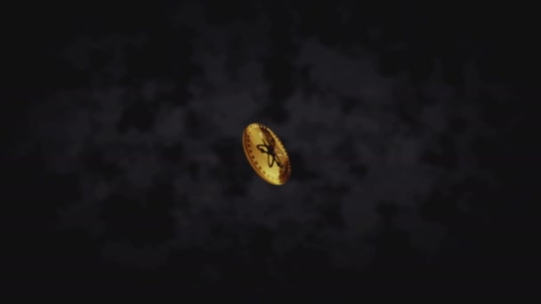 Cosmos Atom Криптовалюта Обертається Кидає Ручну Монету Символ Технології Транзакцій — стокове відео