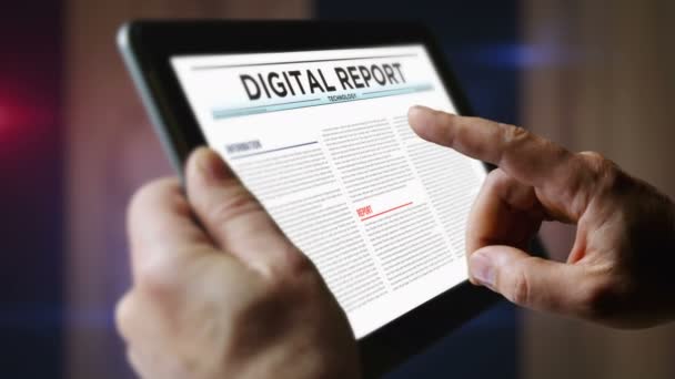 Big Data Machine Learning Tecnologia Análise Digital Leitura Diária Jornais — Vídeo de Stock