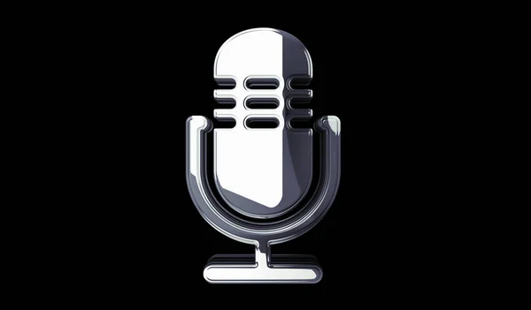 Podcast Mikrofonu Online Powietrzu Żywo Transmisja Żywo Złoty Symbol Połysku — Zdjęcie stockowe