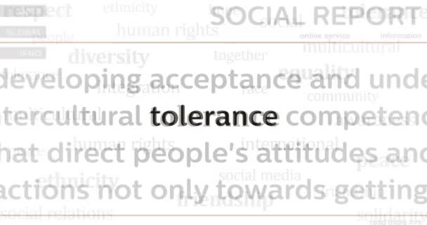 Равенство Толерантности Уважает Принятие Солидарность Заголовки Новостей Международных Сми Абстрактная — стоковое видео