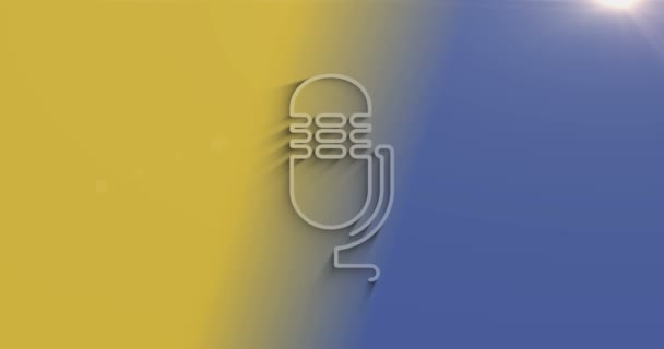 Podcast Microfono Line Registrazione Aerea Simbolo Trasmissione Diretta Con Ombra — Video Stock