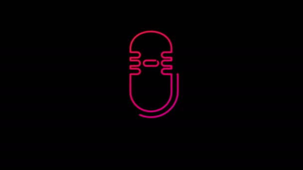 Microphone Podcast Ligne Sur Enregistrement Direct Ligne Diffusion Symbole Fond — Video