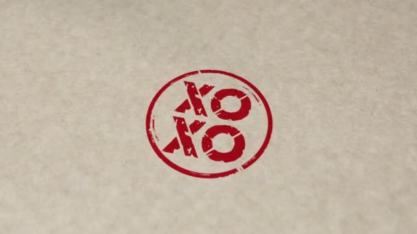 Pieczęć Xoxo Ręczna Animacja Uderzeniowa Miłość Romantyczny Symbol Pocałunku Abstrakcyjna — Wideo stockowe