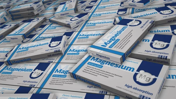 Magnezyum Tablet Kutusu Üretim Hattı Hafıza Konsantrasyon Hapları Fabrikasını Destekleyin — Stok fotoğraf