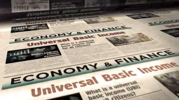 Revenu Base Universel Les Citoyens Paiement Salaire Redistribution Sociale Journal — Video