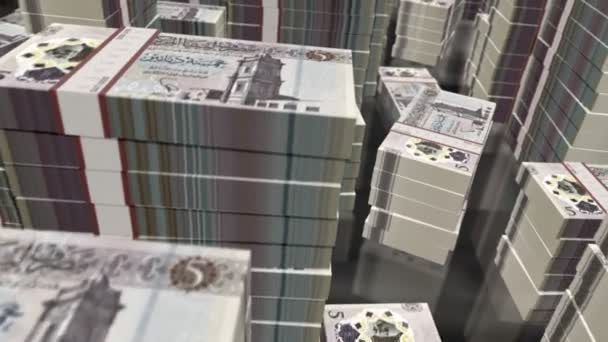 Libya Money Libyan Dinar Money Notes Packs Loop Let Více — Stock video