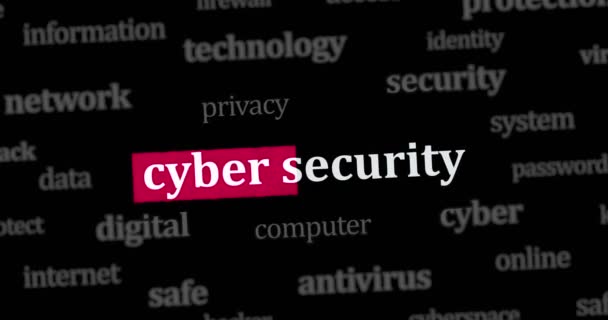 Protección Red Seguridad Cibernética Títulos Noticias Seguridad Digital Búsqueda Internacional — Vídeos de Stock