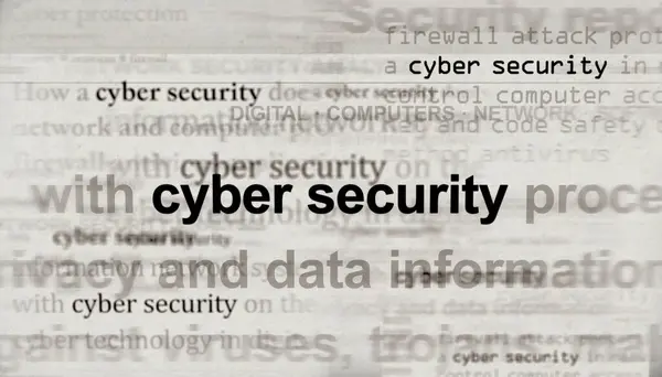 Cyber Security Network Protection Digital Safety Headline News International Media — Stock Photo, Image