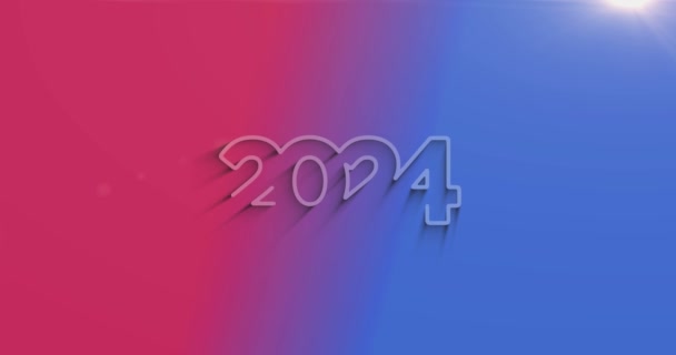 2024 Letý Futuristický Nový Neonový Symbol Přirozeným Stínem Ikona Kybernetické — Stock video
