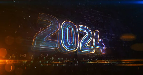 2024 Digitális Tervezési Koncepció Futurisztikus Absztrakt Illusztráció Cyber Tér Stílus — Stock Fotó