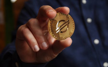 Yıldız XLM kripto altın sikke elde soyut kavram