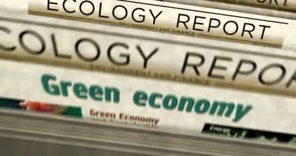 Zöld Gazdaság Bio Körkörös Környezetbarát Gazdaság Napi Hírek Újság Nyomtatás — Stock videók