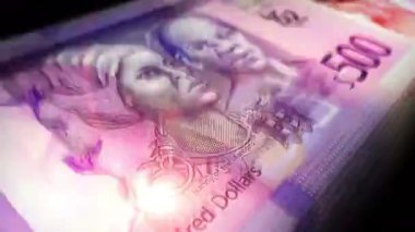 Jamaika parası Jamaika doları para sayımı. JMD banknotları. Hızlı para sayım makro döngüsü. İş, finans ve ekonomi. Döngüsüz ve pürüzsüz bir kavram.