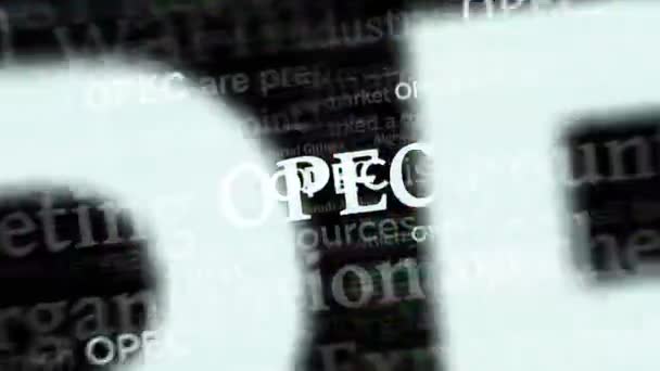 Die Opec Organisation Erdölexportierender Länder Opec Macht Medienübergreifend Schlagzeilen Abstraktes — Stockvideo