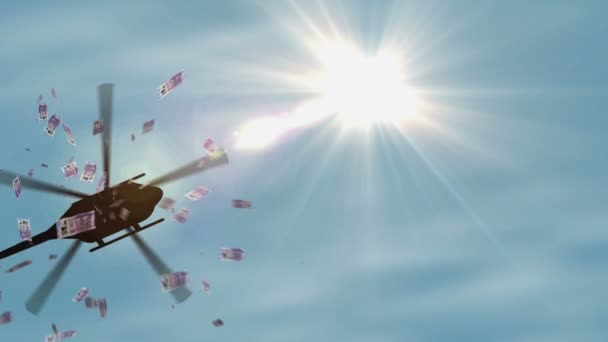 Jamaika Doları Helikopterin Parasını Bırakıyor Jamaika Jmd 500 Notaları Soyut — Stok video