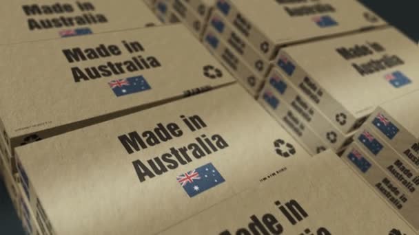 Gemaakt Australië Box Productielijn Productie Levering Product Fabriek Import Export — Stockvideo