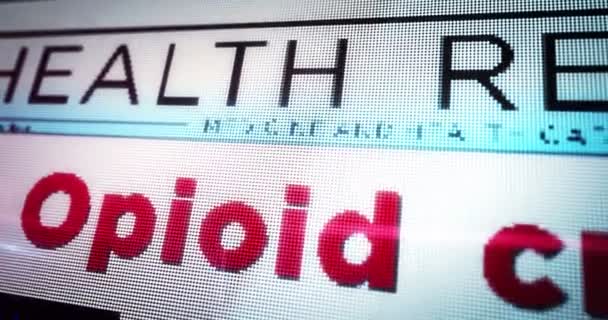 Opioïde Crisis Pijnlijk Misbruik Overdosis Probleem Dagelijkse Krant Lezen Mobiele — Stockvideo