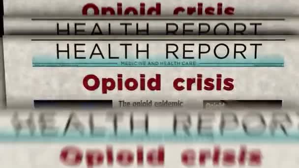 Opioidní Krize Zneužívání Léků Proti Bolesti Opiáty Předávkování Problém Vintage — Stock video