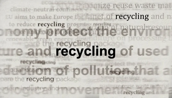 Reciclaje Economía Sostenible Cuidado Del Medio Ambiente Ecología Encabezan Las — Foto de Stock