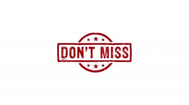 Damgalama ve damgalama darbesi izole edilmiş animasyon. İndirimli promosyon hatırlatma vesilesi 3D konsept. Alfa mat kanalı.