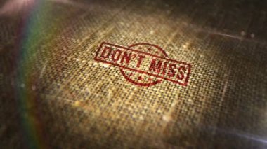 Doğal keten çuvalının üzerindeki damga izine dikkat edin. İndirimli tanıtım vesilesi 3D tasarım soyut kavramı. Döngüsüz ve kusursuz animasyon.