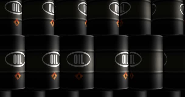 シームレスでループ可能なコンセプトのオイル原油ブレント石油燃料バレル 石油事業と化石産業用コンテナ — ストック動画