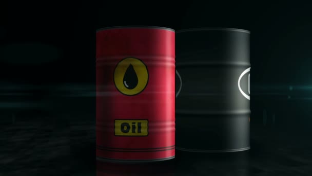 Petróleo Crudo Brent Petróleo Barriles Combustible Concepto Fila Empresas Petroleras — Vídeo de stock