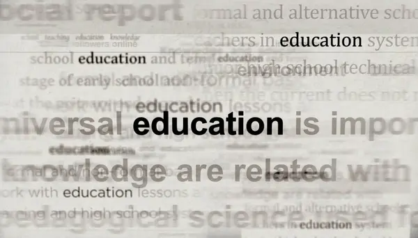 Eğitim Bilgisi Okul Öğrenimi Uluslararası Medyada Manşet Haber Oldu Gürültü — Stok fotoğraf
