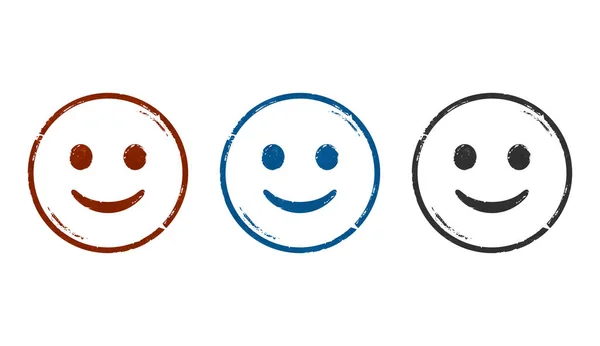 Smiley Emoticon Icon Symbol Stamp Icons Few Color Versions Smile — Stock Photo, Image