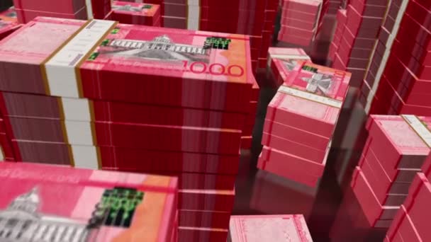 Dominik Parası Dominik Cumhuriyeti Peso Para Desteleri Döngüsü Uçuş 1000 — Stok video