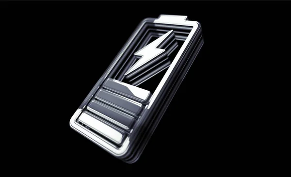 Energía Carga Batería Energía Recarga Concepto Símbolo Brillo Metal Dorado — Foto de Stock