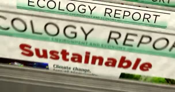Fenntartható Környezetbarát Ipar Környezetbarát Technológia Napi Hírek Újságnyomtatás Absztrakt Koncepció — Stock videók