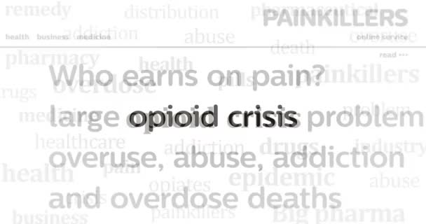 Opioid Crisis Opiates Epidemic Painkiller Abuse Headline News International Media — Stock Video