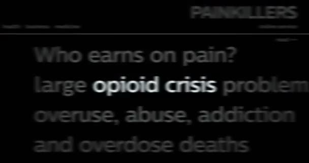 Crise Des Opioïdes Opiacés Épidémie Abus Analgésiques Manchettes Nouvelles Dans — Video