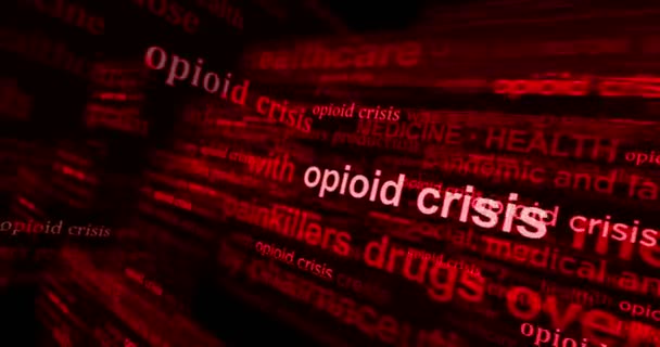 Opioidkrisen Opierar Epidemiska Och Smärtstillande Missbruksrubriker Internationella Medier Abstrakt Begrepp — Stockvideo