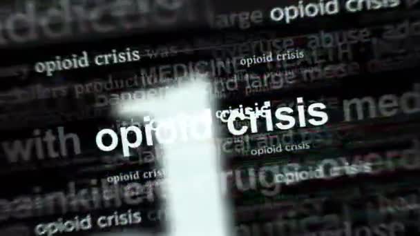 Опиоидный Кризис Опиатирует Эпидемию Обезболивающее Злоупотребление Заголовками Новостей Международных Сми — стоковое видео