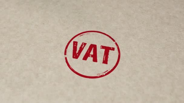 Sello Iva Animación Impacto Estampado Manual Impuesto Sobre Valor Añadido — Vídeo de stock