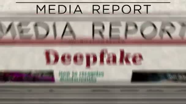Deepfake Παραπληροφόρηση Ψευδείς Ειδήσεις Και Παραπληροφόρηση Καθημερινή Εφημερίδα Εκτύπωσης Ειδήσεων — Αρχείο Βίντεο