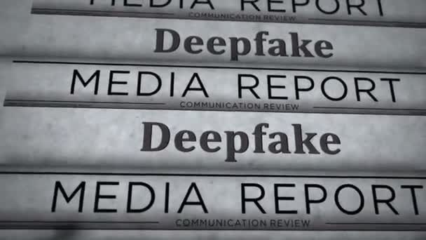 Deepfake Désinformation Fausses Nouvelles Désinformation Nouvelles Vintage Impression Journaux Concept — Video